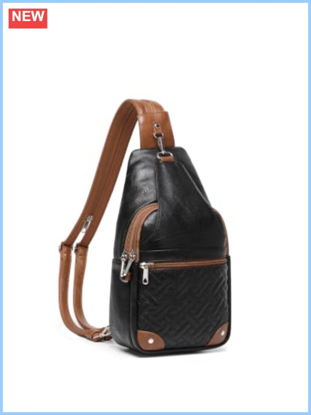 Anti Theft Crossbody Sling Bag RFID Blocking PU Leather Backpack Purse